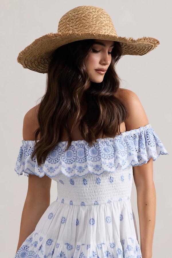 Club L Solara Beige Straw Sun Hat