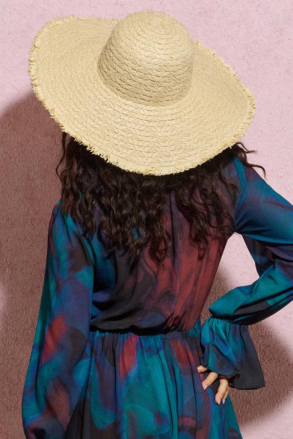 Club L Sunshine Cream Straw Sun Hat