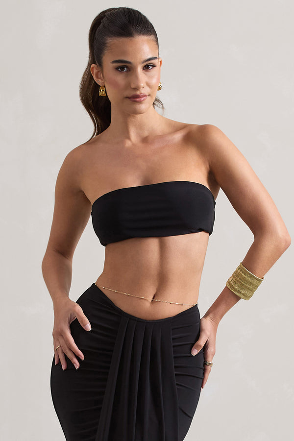 club l Vada Black Bandeau Crop Top