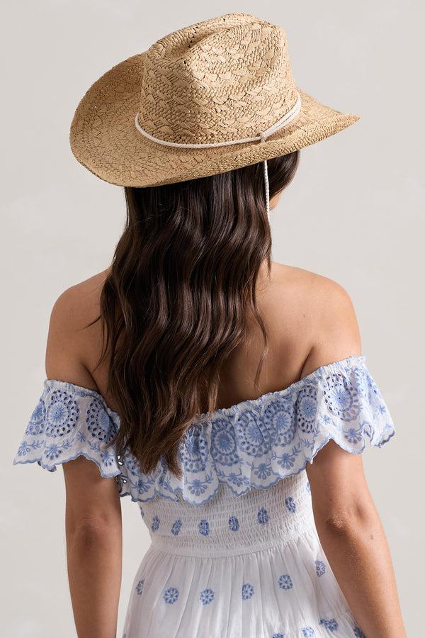 Club L Wild At Heart Beige Straw Sun Hat