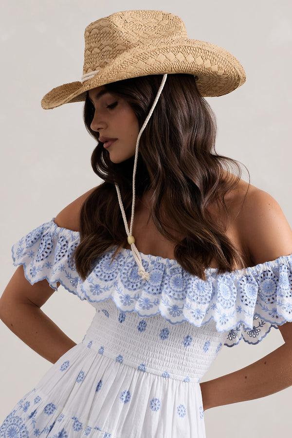 Club L Wild At Heart Beige Straw Sun Hat