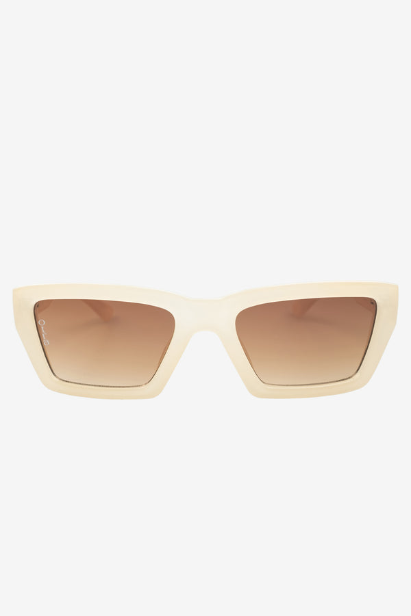 Club L Fairfax Otra Ivory Square Brown Tinted Sunglasses