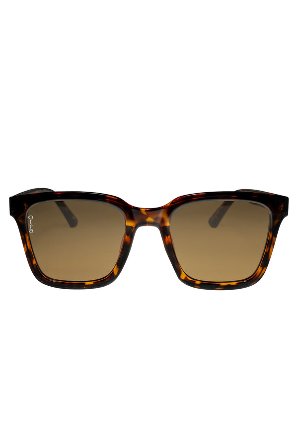 Club L Fyn Otra Tortoiseshell Oversized Classic Square Sunglasses