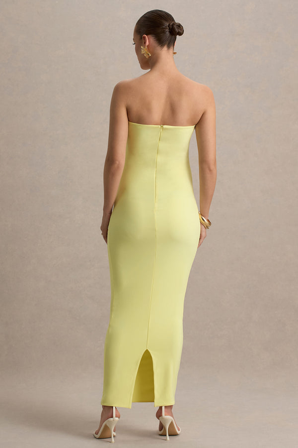 Club L Juniper Lemon Strapless Maternity Maxi Dress