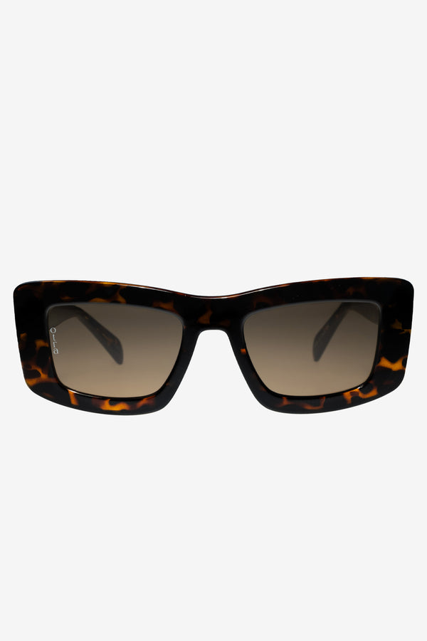 Club L Marsha Otra Tortoiseshell Thick Cat-Eye Brown Tinted Sunglasses