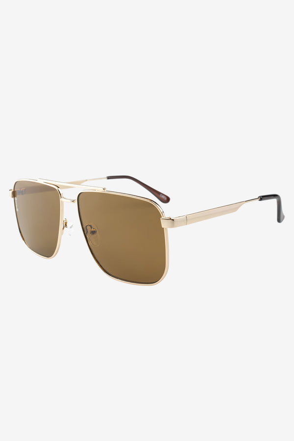 Club L Sorrento Otra Gold Oversized Brown Tinted Sunglasses