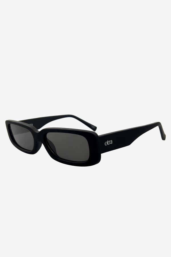 Club L Sunny Otra Black Slim Rectangular Sunglasses