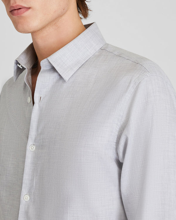 Club Monaco Albini Egyptian Cotton Heathered Dress Shirt Grey Mix