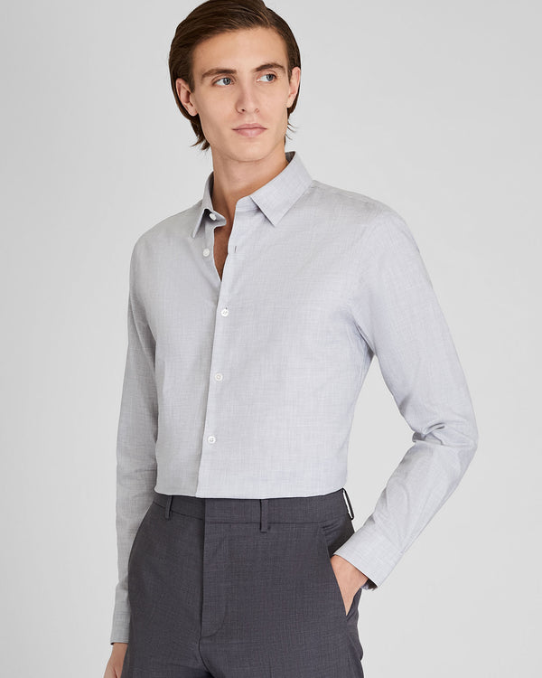 club monaco Albini Egyptian Cotton Heathered Dress Shirt Grey Mix