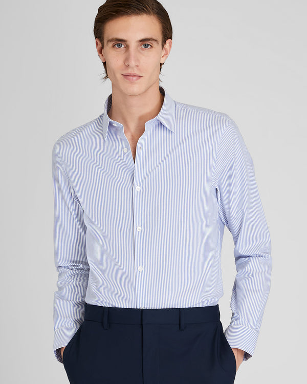 club monaco Albini Egyptian Cotton Stripe Dress Shirt Blue Mix