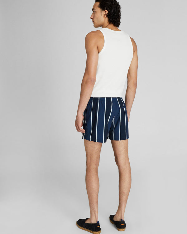 Club Monaco Arlen Cabana-Print 4" Swim Trunk Medium Blue Base