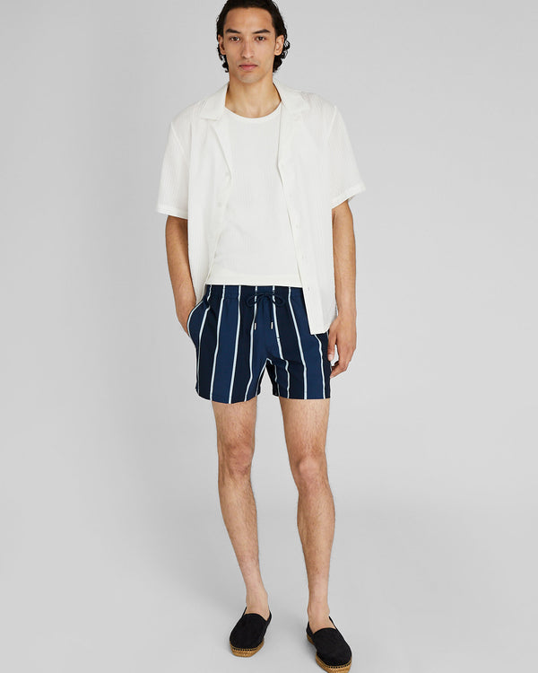 club monaco Arlen Cabana-Print 4" Swim Trunk Medium Blue Base