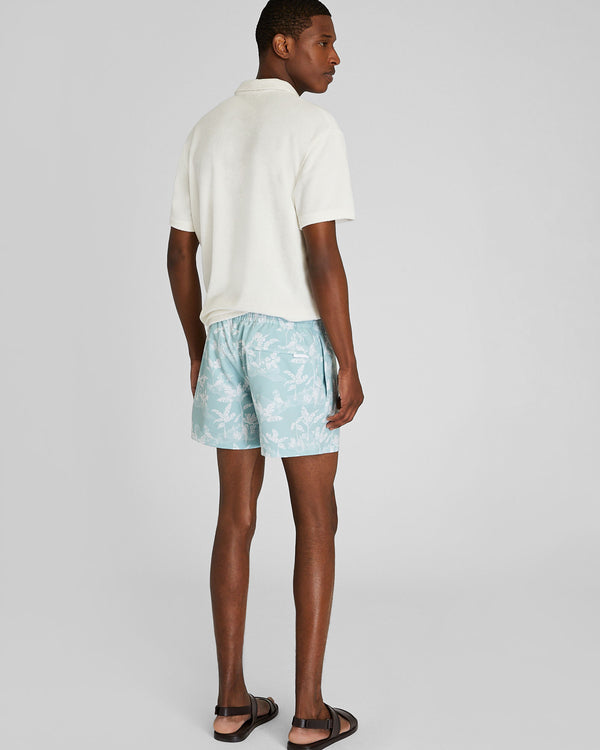 Club Monaco Arlen Jungle Print 4" Swim Trunk Grey Mist