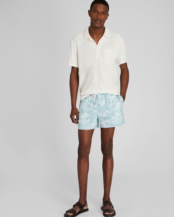 club monaco Arlen Jungle Print 4" Swim Trunk Grey Mist