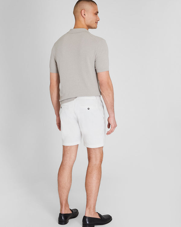 Club Monaco Baxter Linen Blend 7" Short Stripe - Ivory
