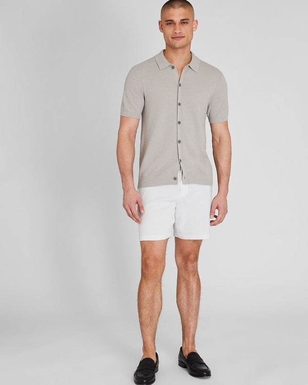 Club Monaco Baxter Linen Blend 7" Short Stripe - Ivory