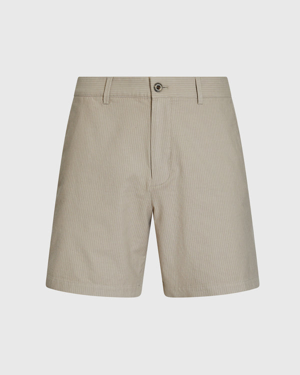 Club Monaco Baxter Micro-Stripe 7” Shorts Tan Stripe