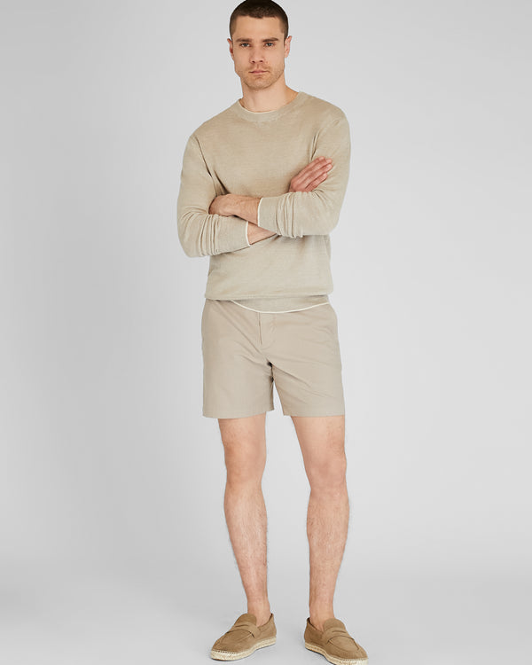 club monaco Baxter Micro-Stripe 7” Shorts Tan Stripe