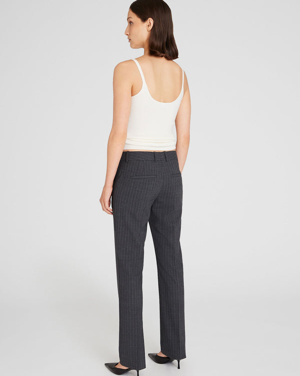 Club Monaco Borrem Pinstripe Full-Length Pant Charcoal Base