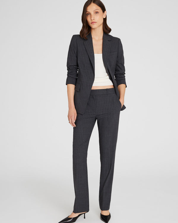 club monaco Borrem Pinstripe Full-Length Pant Charcoal Base
