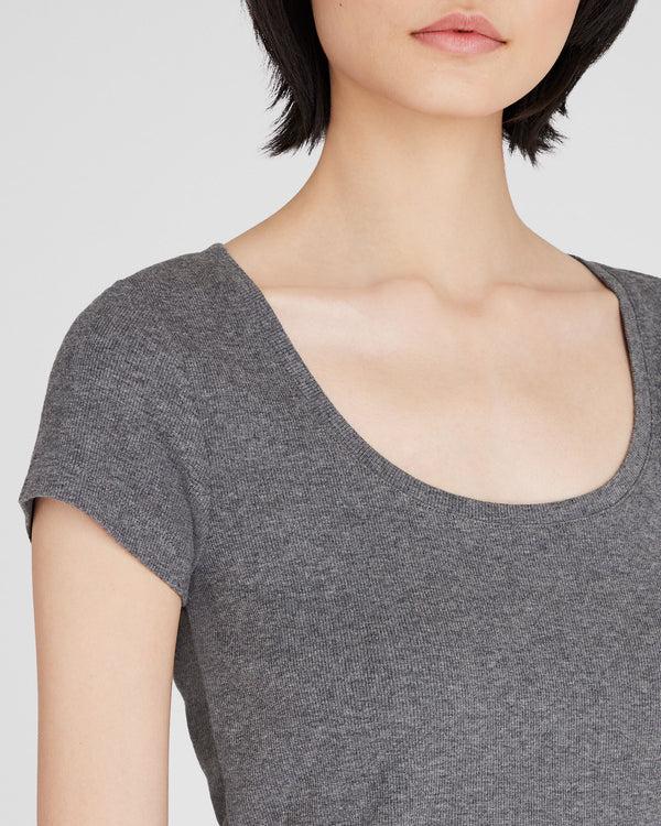 Club Monaco Bowee Scoop Neck Tee Medium Heather Grey