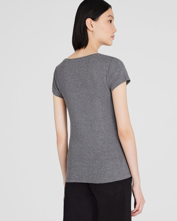 Club Monaco Bowee Scoop Neck Tee Medium Heather Grey
