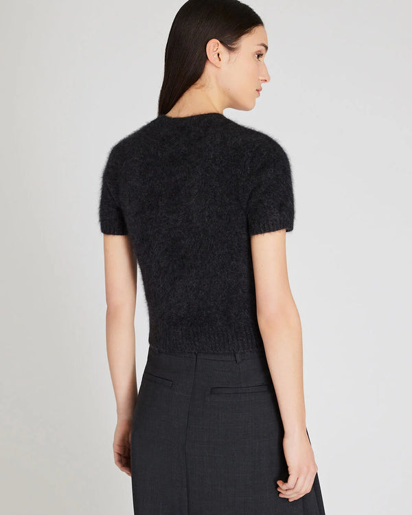 Club Monaco Brushed Cashmere Short-Sleeve Sweater Charcoal