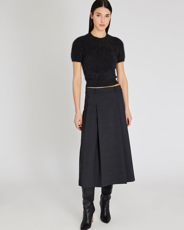 Club Monaco Brushed Cashmere Short-Sleeve Sweater Charcoal