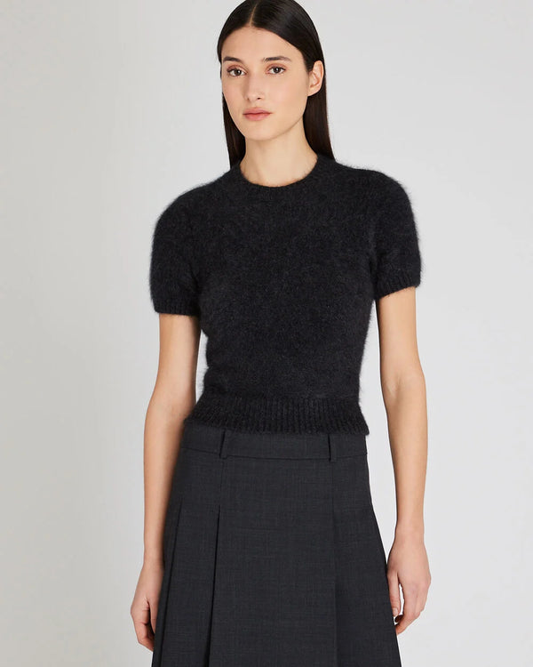 club monaco Brushed Cashmere Short-Sleeve Sweater Charcoal