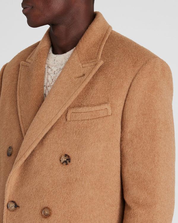 Club Monaco Camel Hair Double-Breasted Topcoat Camel