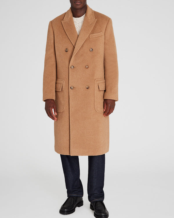 Club Monaco Camel Hair Double-Breasted Topcoat Camel