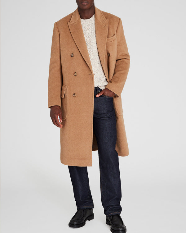 club monaco Camel Hair Double-Breasted Topcoat Camel