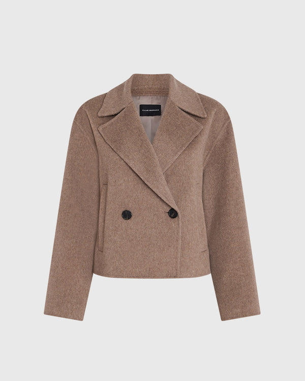 Club Monaco Capsule Cashmere Blend Short Peacoat Caramel