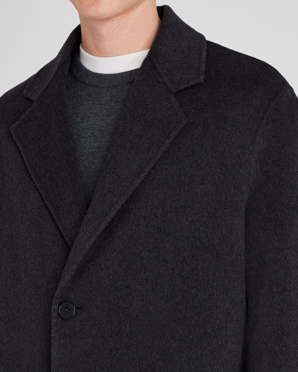 Club Monaco Capsule Relaxed Single-Breasted Wool Coat Dark Grey