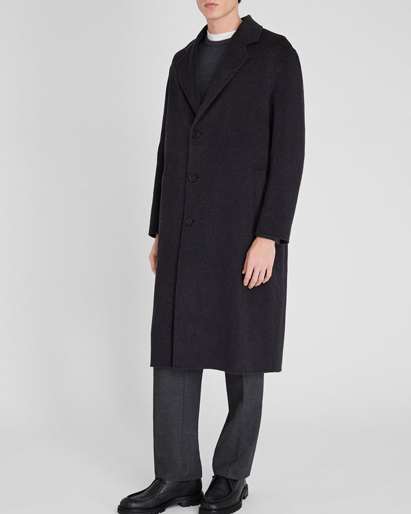 Club Monaco Capsule Relaxed Single-Breasted Wool Coat Dark Grey