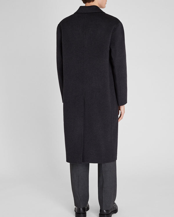 Club Monaco Capsule Relaxed Single-Breasted Wool Coat Dark Grey