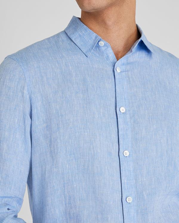 Club Monaco Carlo Bassetti Italian Linen Shirt Light Blue Base
