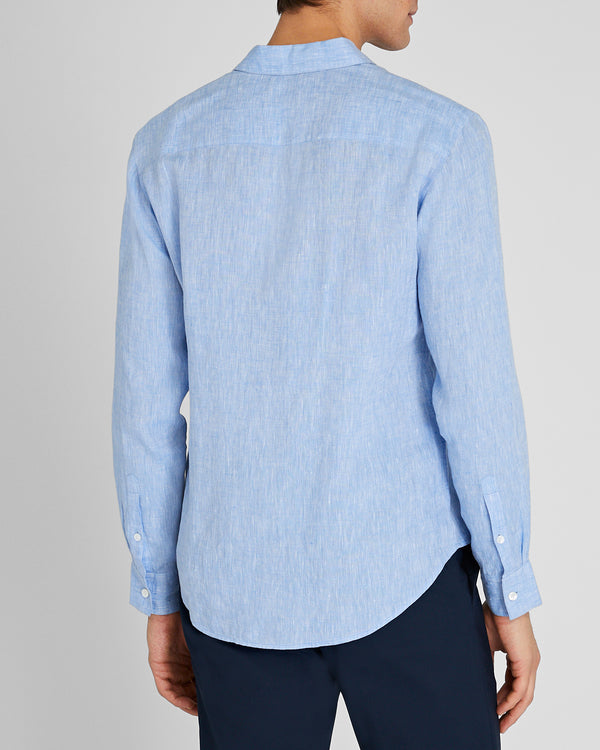 Club Monaco Carlo Bassetti Italian Linen Shirt Light Blue Base