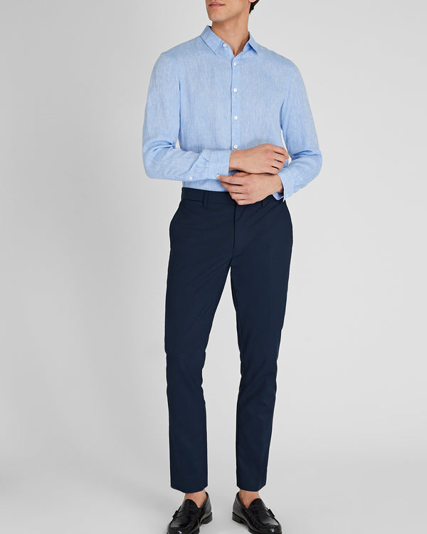 Club Monaco Carlo Bassetti Italian Linen Shirt Light Blue Base