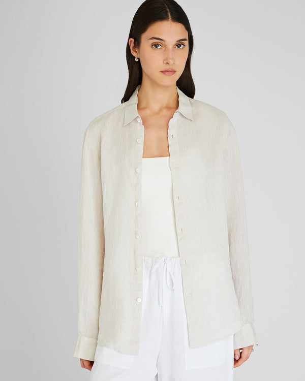 Club Monaco Carlo Bassetti Italian Linen Shirt Natural