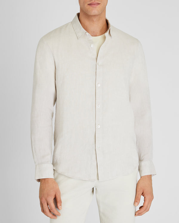 club monaco Carlo Bassetti Italian Linen Shirt Natural