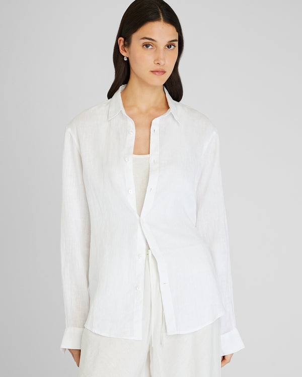 Club Monaco Carlo Bassetti Italian Linen Shirt White