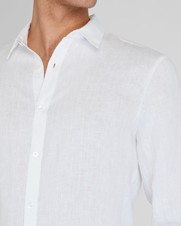 Club Monaco Carlo Bassetti Italian Linen Shirt White