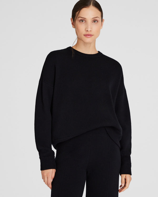 club monaco Cashmere Blend Double-Faced Sweatshirt Black