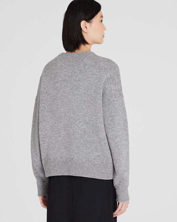 Club Monaco Cashmere Blend Double-Faced Sweatshirt Medium Heather Grey