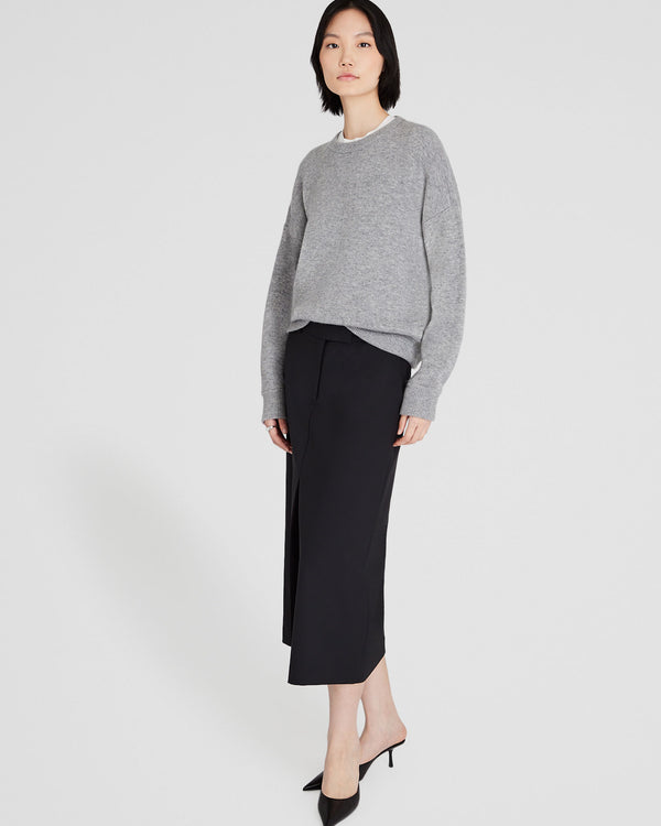 Club Monaco Cashmere Blend Double-Faced Sweatshirt Medium Heather Grey