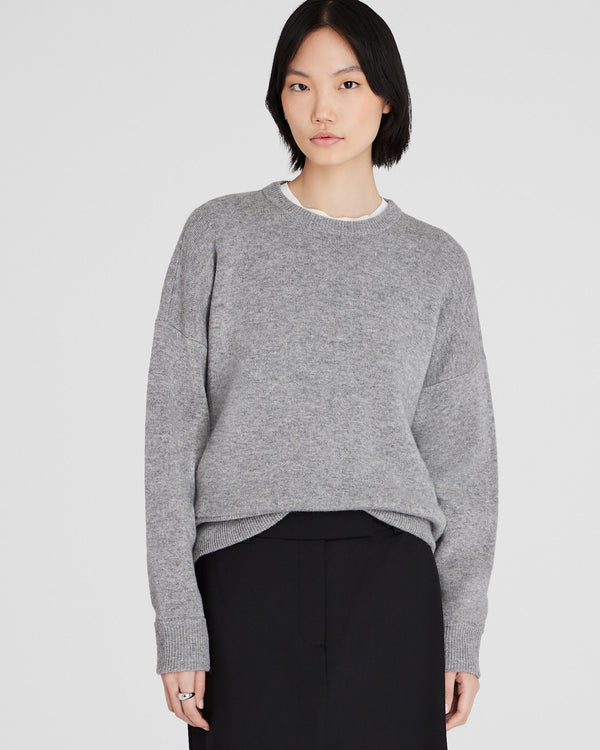 club monaco Cashmere Blend Double-Faced Sweatshirt Medium Heather Grey