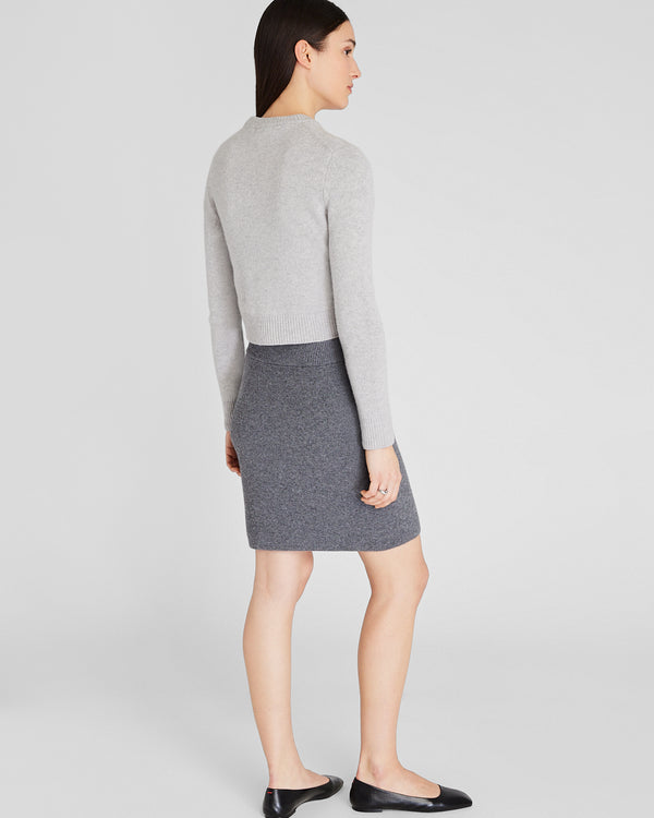 Club Monaco Cashmere Blend Mini Sweater Skirt Charcoal