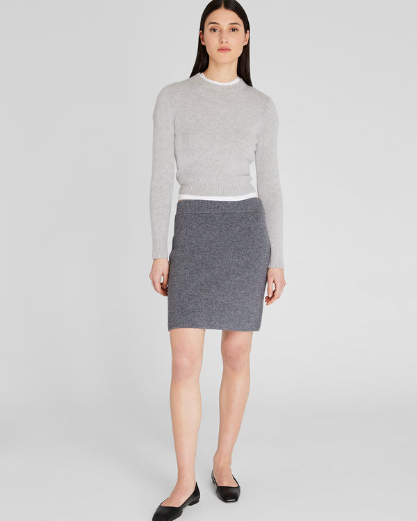 Club Monaco Cashmere Blend Mini Sweater Skirt Charcoal