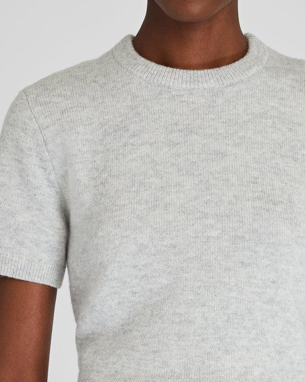 Club Monaco Cashmere Blend Shrunken Crew Neck Sweater Light Grey